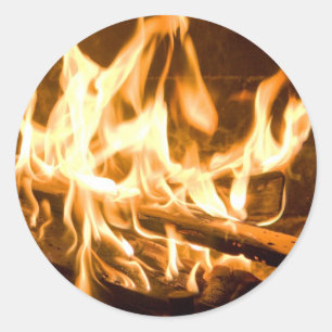 Flames of Fire Classic Round Sticker