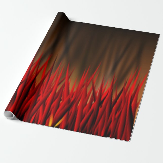 FLAMES OF FIRE WRAPPING PAPER (Unrolled)