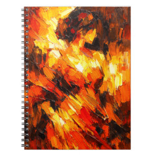 Flames of Passion Abstract Art Notebook 