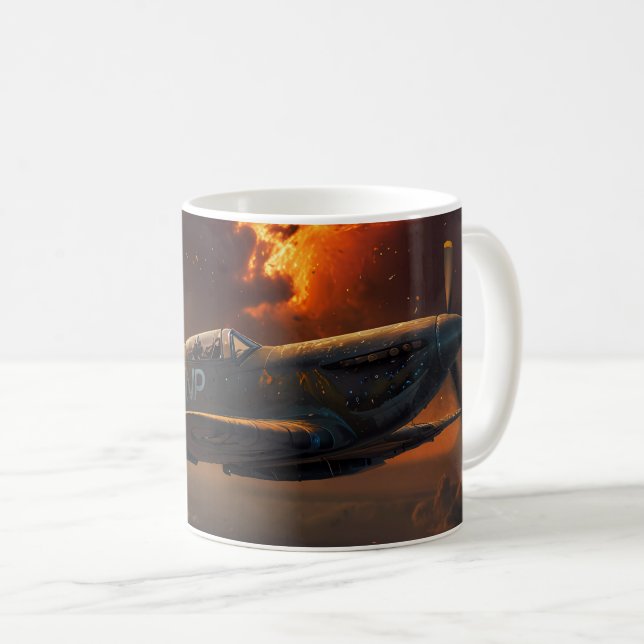 Flames of the Sky: A Spitfire's Ascent Coffee Mug (Front Right)