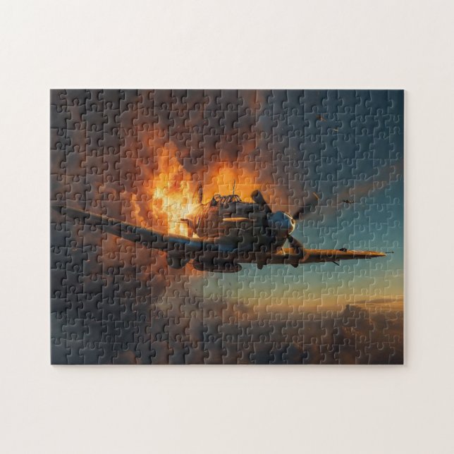 Flames of the Sky: A Spitfire's Ascent Jigsaw Puzzle (Horizontal)
