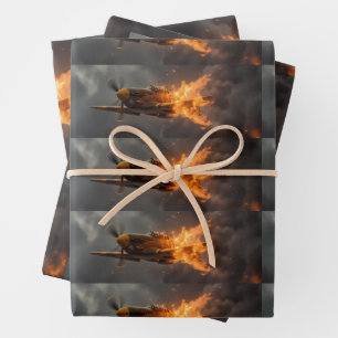 Flames of the Sky: A Spitfire's Ascent Wrapping Paper Sheet