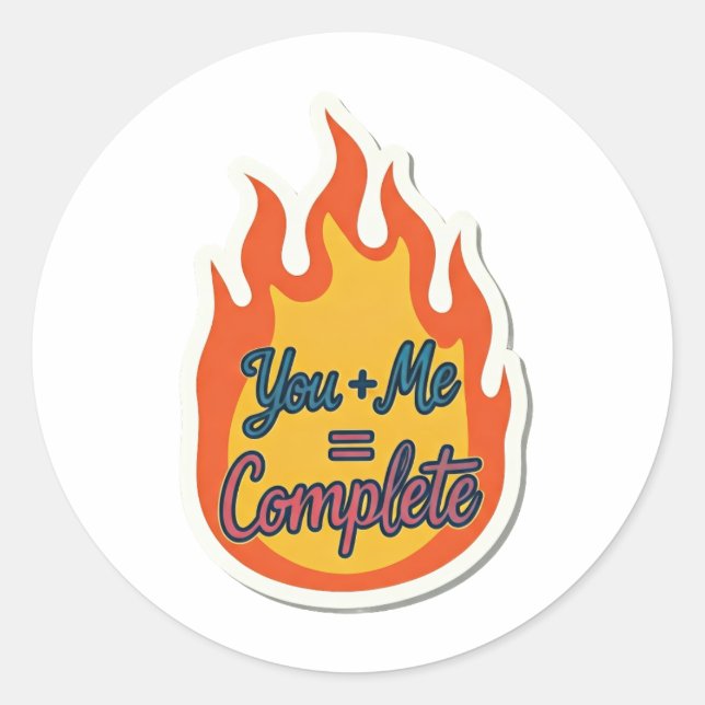 Flames of togetherness classic round sticker (Front)