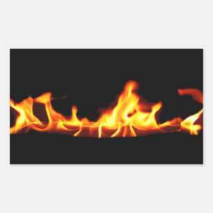 FLAMES RECTANGULAR STICKER