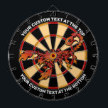 Flames Scorpion Dartboard with Custom Text<br><div class="desc">Scorpion Icon. Icon created with flame elements. Two custom text areas.</div>