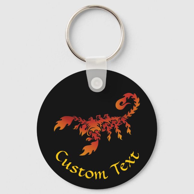 Flames Scorpion Keychain (Front)
