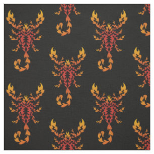 Flames Scorpion Pattern Fabric