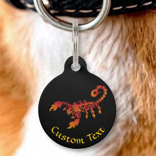 Flames Scorpion Pet ID Tag