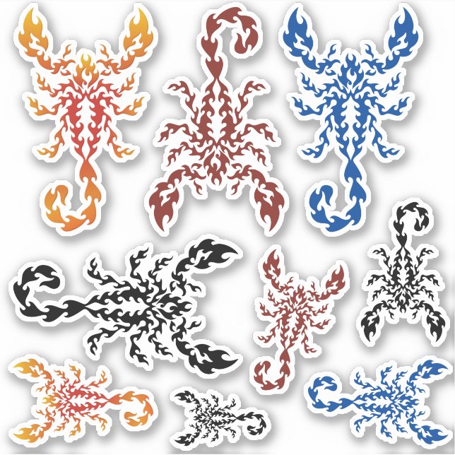 Flames Scorpion Sticker Set (Front)