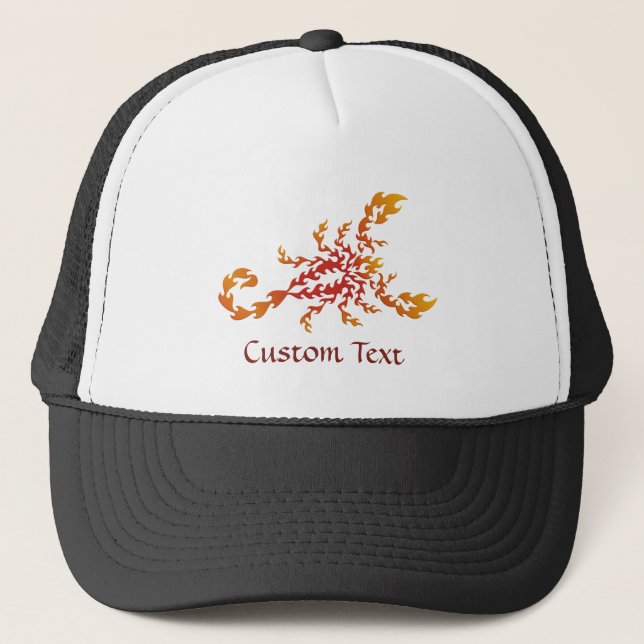 Flames Scorpion Trucker Hat (Front)