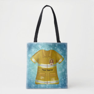 Flames Shield Firefighter Tote Bag