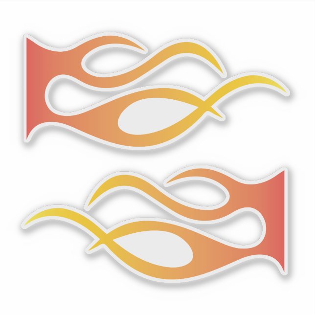 Flames silhouette with red yellow blend (Front)