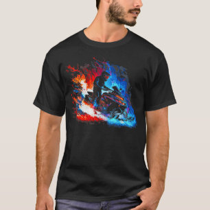 Flames Snowmobile Snow Machine SkiDoo Snowmobile S T-Shirt