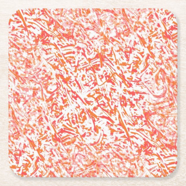 Flames Square Paper Coaster (Front)