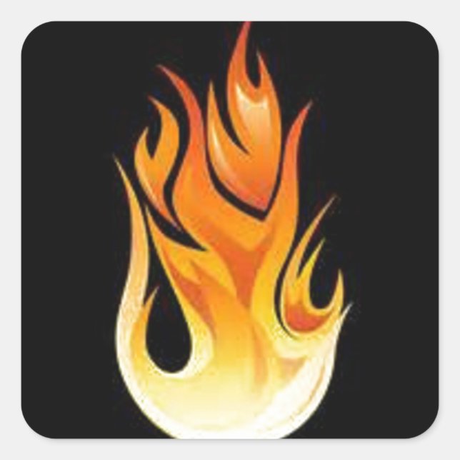Flames Square Sticker (Front)
