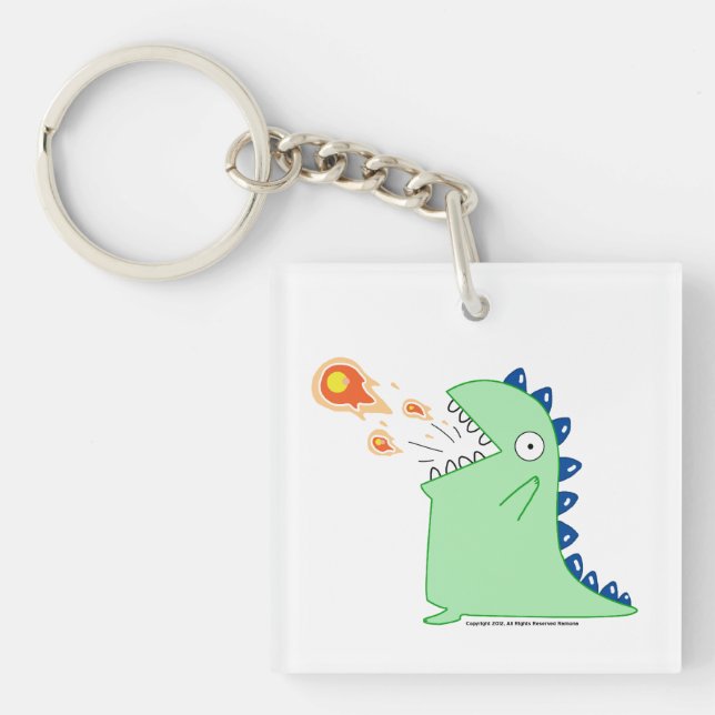 Flamey the Dragon Acrylic Keychain (Front)
