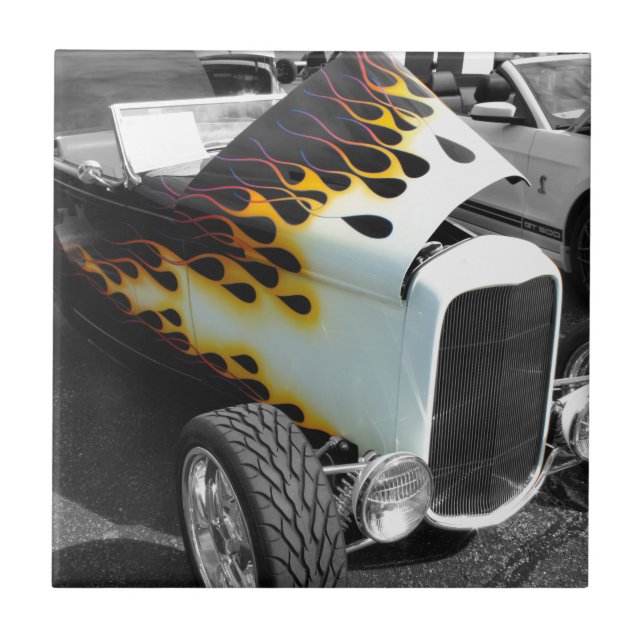 Flamin' Hot Rod Ceramic Tile (Front)