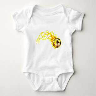 Flamin' Soccer Ball Baby Bodysuit