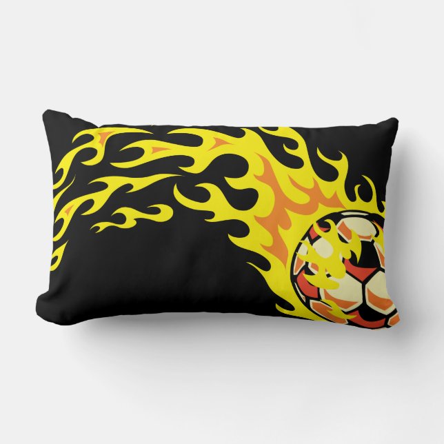 Flamin’ Soccer Ball Lumbar Cushion (Front)
