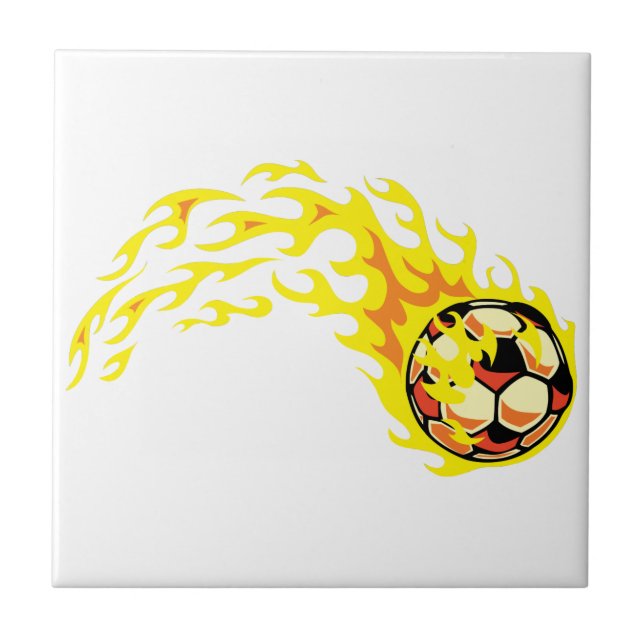 Flamin' Soccer Ball Tile (Front)
