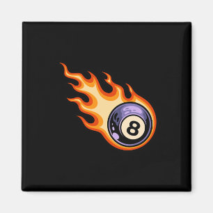 Flaming 8 Ball Pool Billiards Magnet