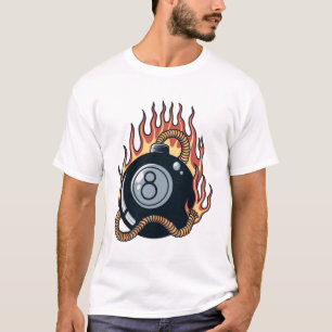 Flaming 8 bomb tattoo illustration T-Shirt