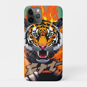 Flaming anime tiger iPhone 11 pro case