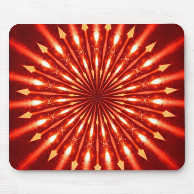 flaming arrows kaleidoscope mouse pad (Front)