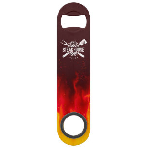 Flaming Bar Blade Opener — Custom BBQ Steak House