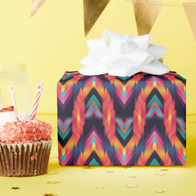 Flaming Bargello Wrapping Paper (Birthday Party)