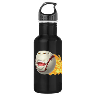 Flaming Baseball 32 oz. 532 Ml Water Bottle