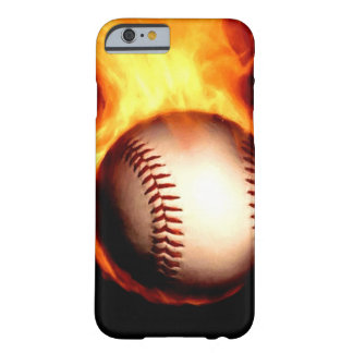 Flaming Baseball Barely There iPhone 6 Case