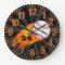 Flaming Baseball Clocks with YOUR NAME and NUMBER