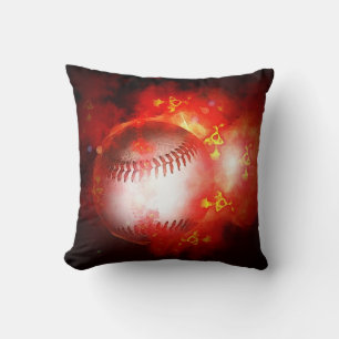 Flaming Baseball Inspirational Cushion