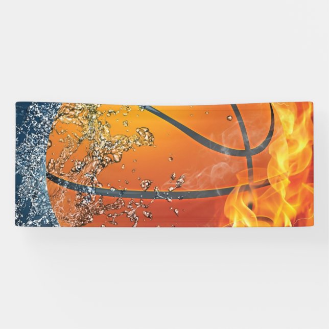Flaming basketball banner (Horizontal)