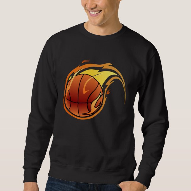 Flaming Basketball basketball engulfed in flames 2 Sweatshirt (Front)