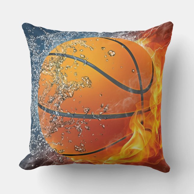 Flaming basketball cushion (Front)