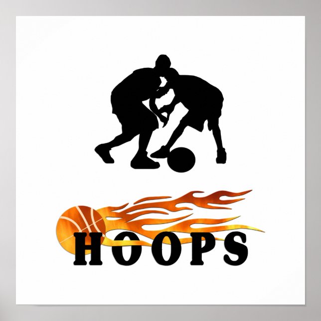 Flaming Basketball Hoops Poster (Front)