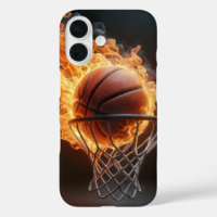 Flaming Basketball In the Hoop