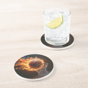 Flaming Basketball In the Net Coaster