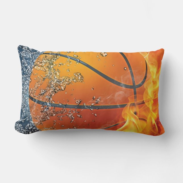 Flaming basketball lumbar cushion (Front)