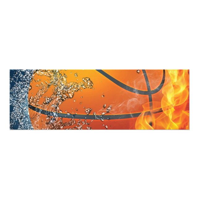 Flaming basketball photo print (Front)