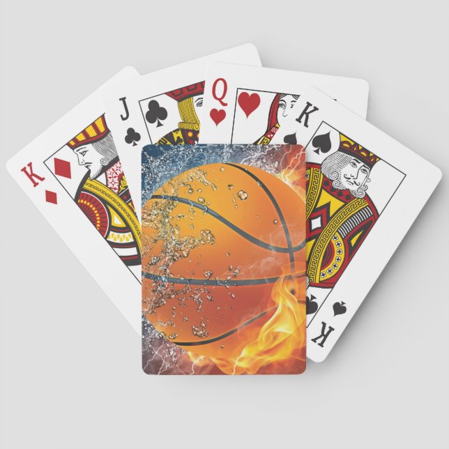 Flaming basketball playing cards (Back)