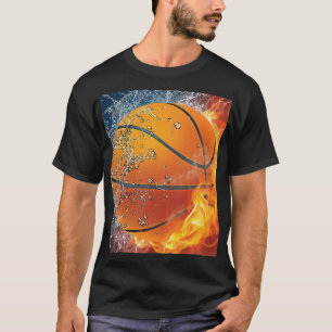 Flaming basketball T-Shirt