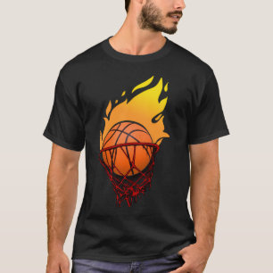 Flaming Basketball T-Shirt