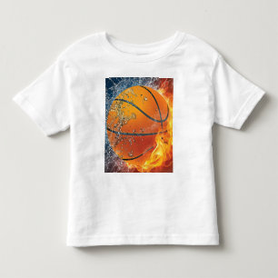 Flaming basketball toddler T-Shirt