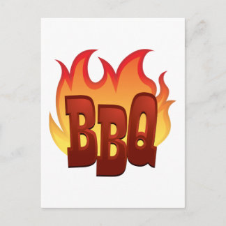 Flaming BBQ Postcard