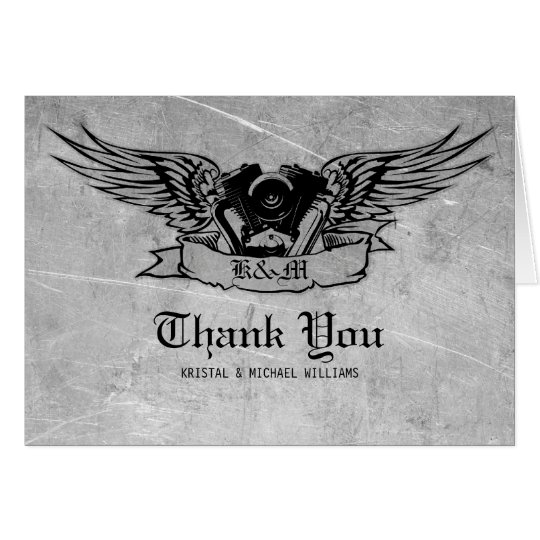 Flaming Biker Thank You Card