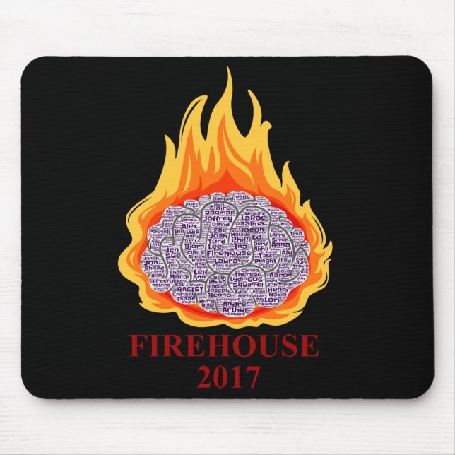 Flaming Brain Mouse Pad (Front)