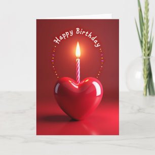 Flaming Candle Birthday Card